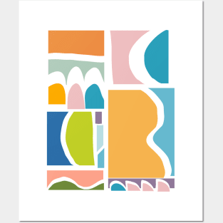 Colorful Abstract Paper Cut-Out Shapes Posters and Art